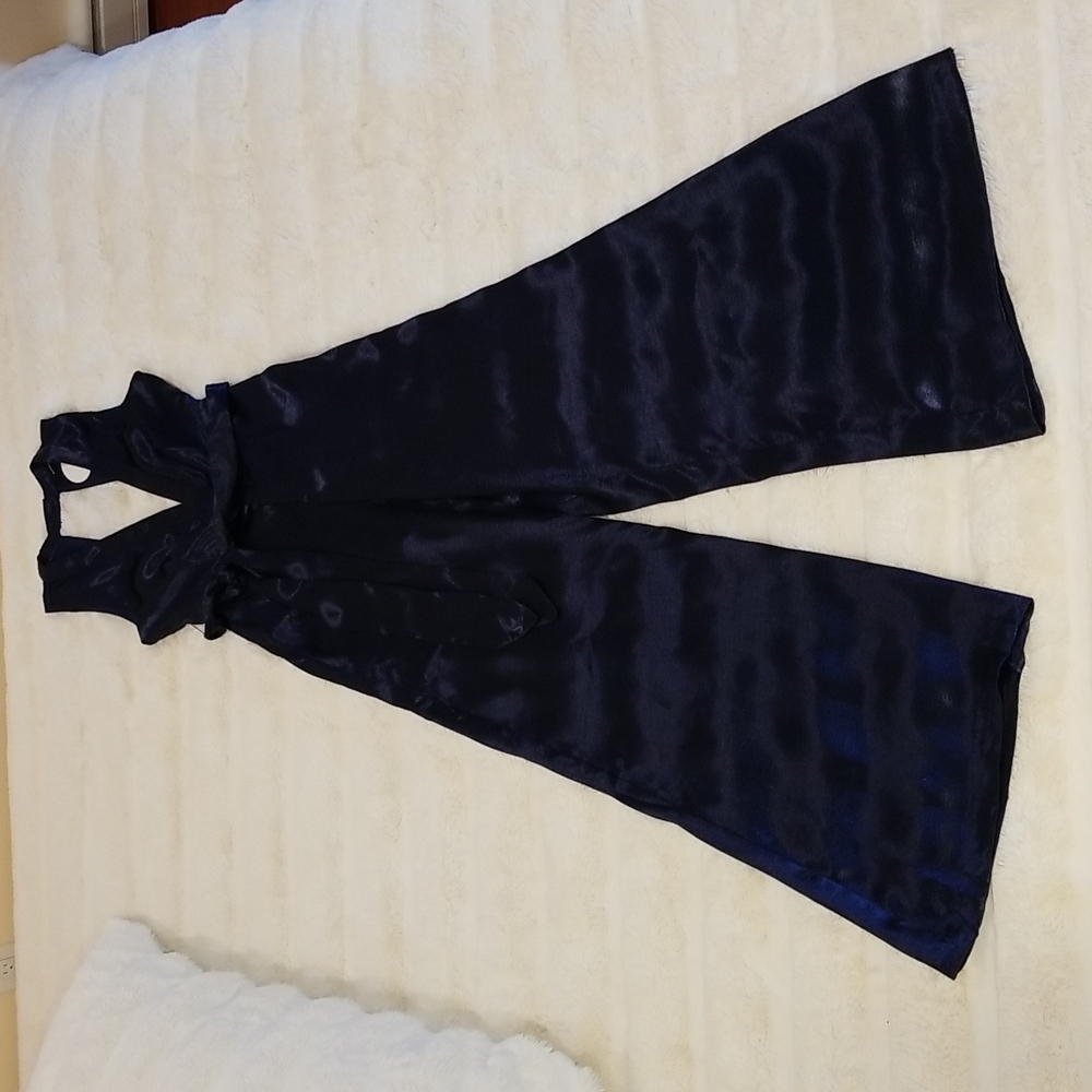 NWT Olivaceous Navy Blue V-neck Jumpsuit size S
